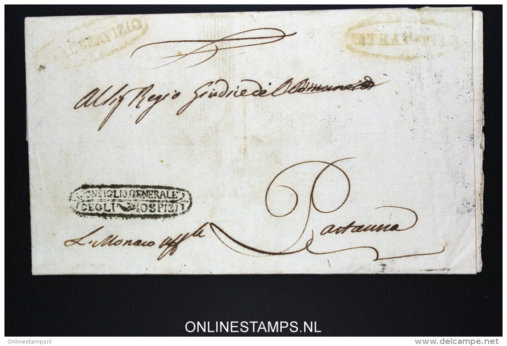 Italia:  Letter From Trapani To Partanna,1807 ? Nice Cancels - ...-1850 Voorfilatelie