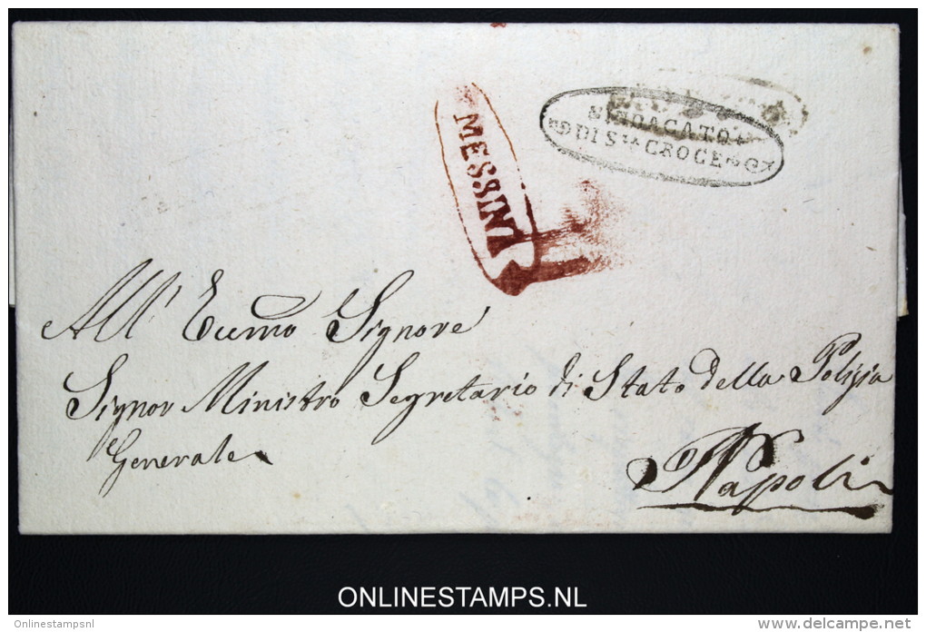 Italia:  Letter Messina To Napoli 1840 - 1. ...-1850 Prefilatelia