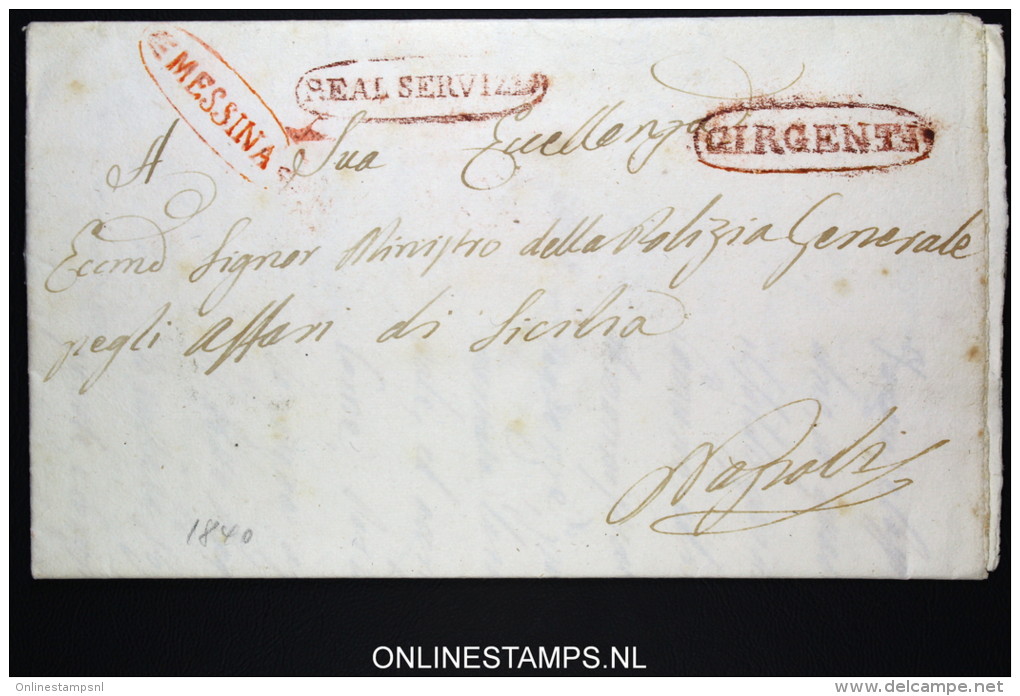Italia:  Letter Messina To Napoli 1840 Nice Cancels - 1. ...-1850 Prefilatelia
