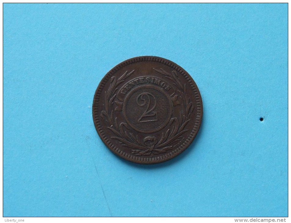 1869 A - 2 Cent / KM 12 ( Uncleaned - For Grade, Please See Photo ) ! - Uruguay