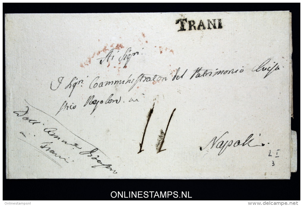Italia:  Cover Trani  To Napoli - 1. ...-1850 Prefilatelia