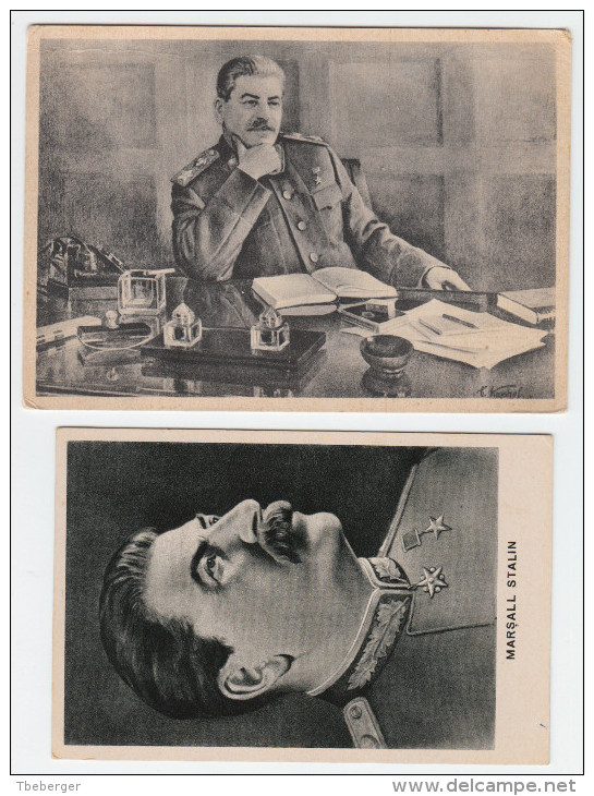 Russia Italy 6 PPC Ca. 1930-1955 Stalin Photographs Paintings (m128) - Russia