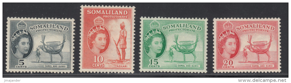 Somaliland Prefecture 1953 Definitives Low Values Mi 121-124 MH - Somaliland (Protectoraat ...-1959)