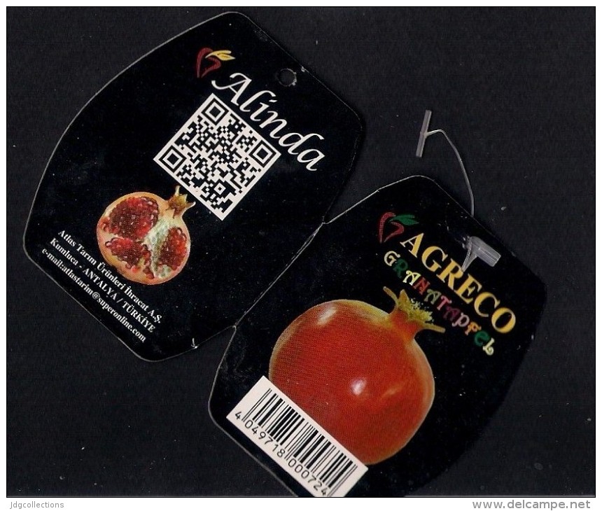 # MELOGRANO AGRECO Tag Balise Etiqueta Anhänger Cartellino Fruits Frutas Frutta Früchte Grenade Granatapfel Pomegranate - Fruits & Vegetables