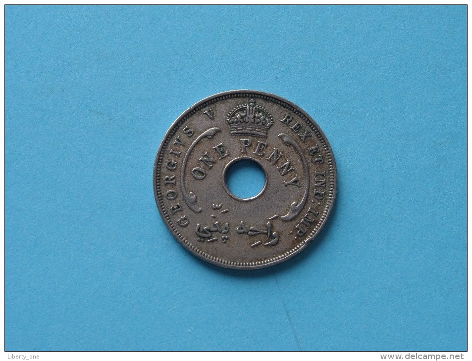 1934 - Penny / KM 9 - British West Africa ( Uncleaned Coin / For Grade, Please See Photo ) !! - Colonies