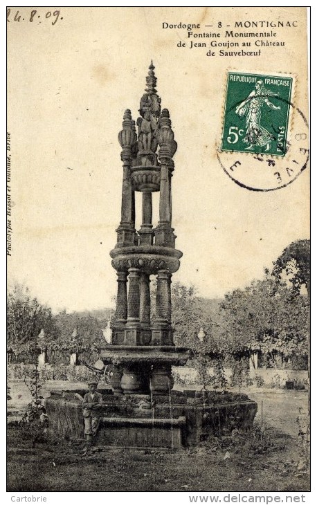 24 - MONTIGNAC - Fontaine Monumentale De Jean Goujon Au Château De Sauveboeuf - Autres & Non Classés