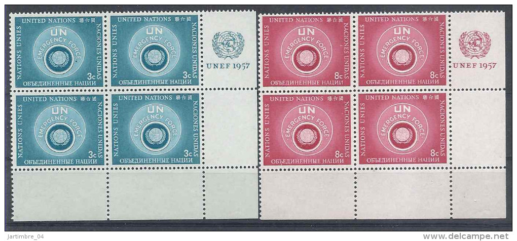 1957 NATIONS UNIES 50-51** OTAN, Blocs De 4 - Nuevos