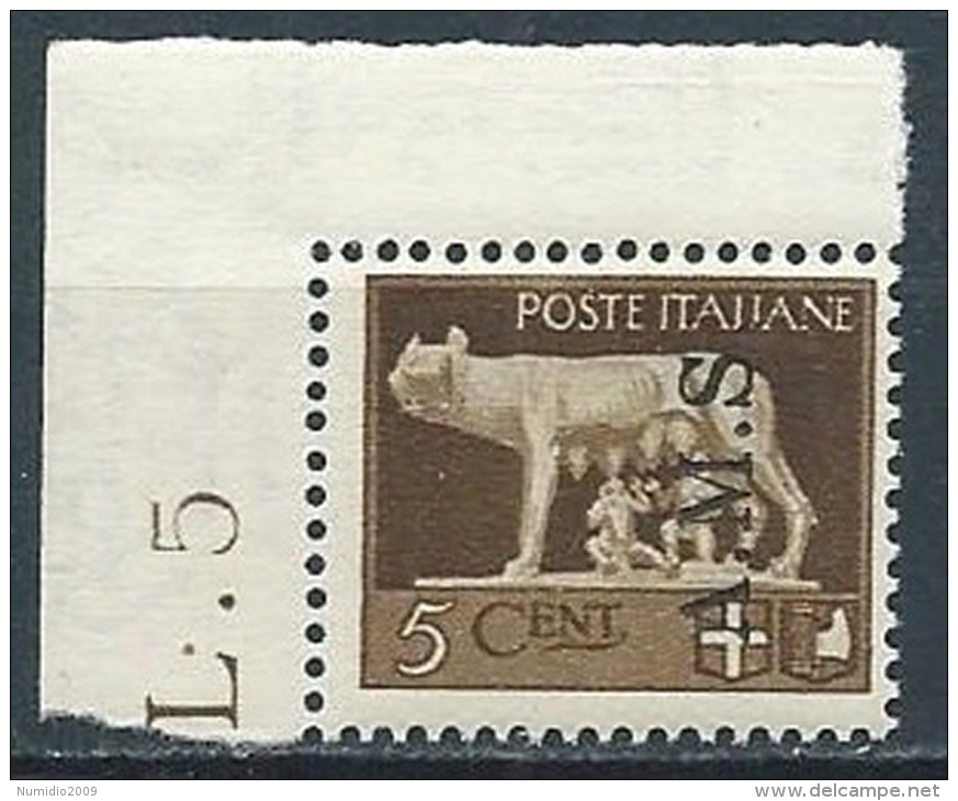 1944 CLN A.M.S. LUPA 5 CENT MNH ** - VA38-5 - Comitato Di Liberazione Nazionale (CLN)