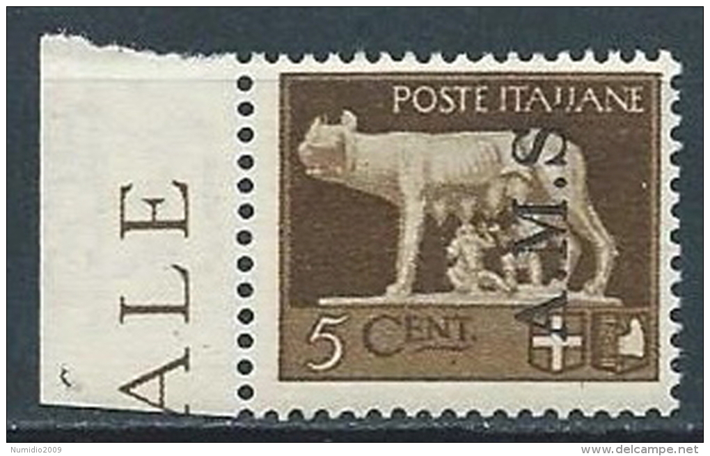 1944 CLN A.M.S. LUPA 5 CENT MNH ** - VA38-7 - Comité De Libération Nationale (CLN)