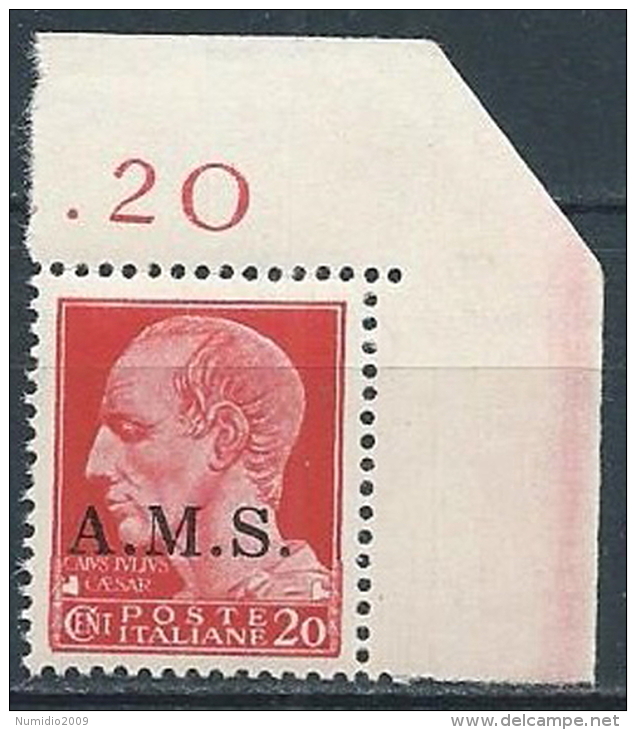 1944 CLN A.M.S. EFFIGIE 20 CENT MNH ** - VA38-5 - Comité De Libération Nationale (CLN)