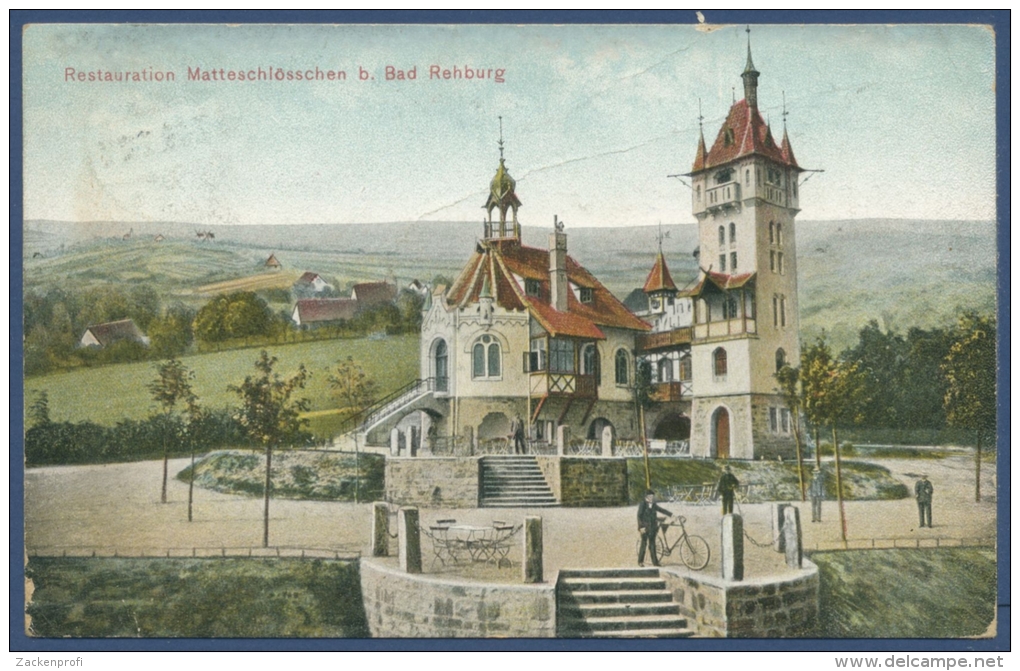 Restaurant Matteschlösschen Bad Rehburg Loccum, Gelaufen 1909 (AK226) - Neustadt Am Rübenberge