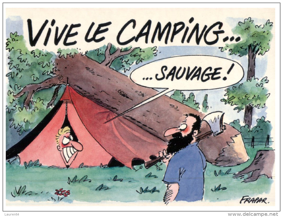 (910) Cartoon - Vive Le Camping (tree Cuting) - Arbres