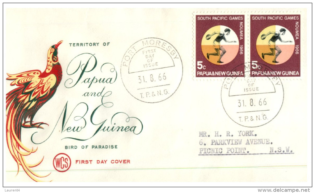 (555) Papua New Guina FDC Cover - 1966 - South Pacific Games (4 Covers) - Papouasie-Nouvelle-Guinée