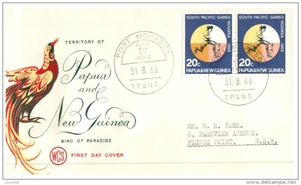 (555) Papua New Guina FDC Cover - 1966 - South Pacific Games (4 Covers) - Papouasie-Nouvelle-Guinée