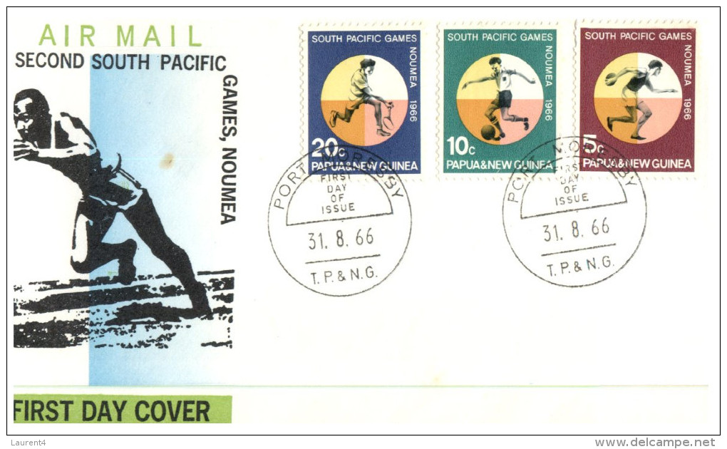 (555) Papua New Guina FDC cover - 1966 - South Pacific Games (4 covers)