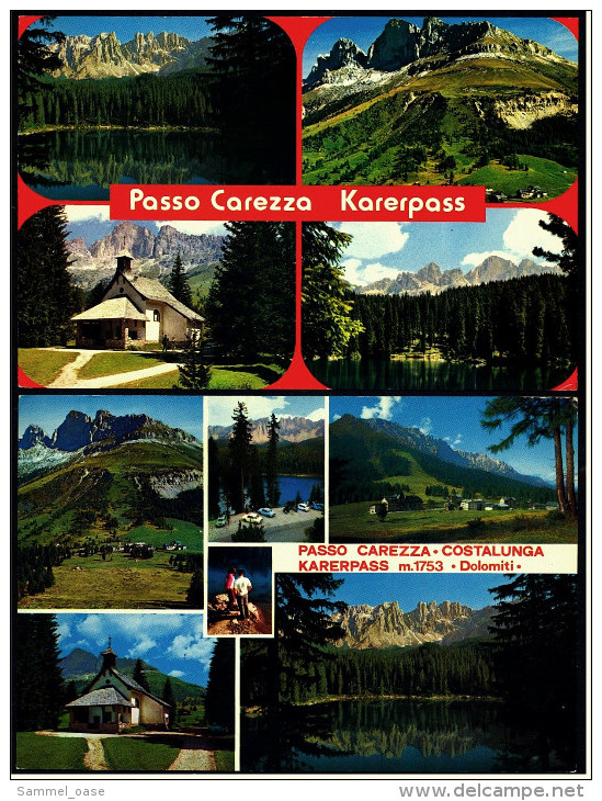 2 X Passo Carezza Costalunga / Karerpass  -  Mehrbild-Ansichtskarten Ca.1985   (4815) - Sonstige & Ohne Zuordnung