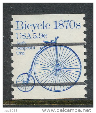 USA 1982 Scott # 1901a. Transportation Issue: Bicycle 1870s, MNH (**), - Coils & Coil Singles