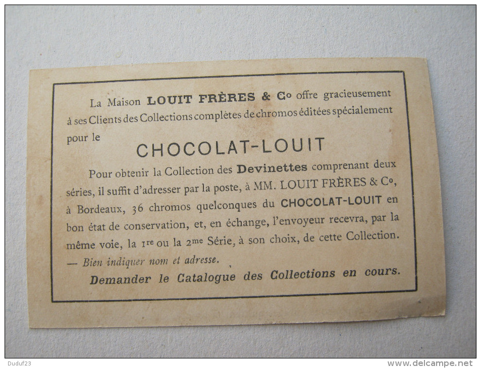 CHROMO CHOCOLAT LOUIT DEVINETTE Série 2  POISSONS RIVIERE - Louit