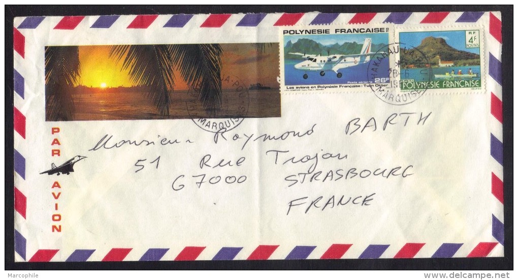 POLYNESIE - HAKAHAU UA POU - MARQUISES / 1982 LETTRE AVION POUR LA FRANCE (ref 6340) - Storia Postale