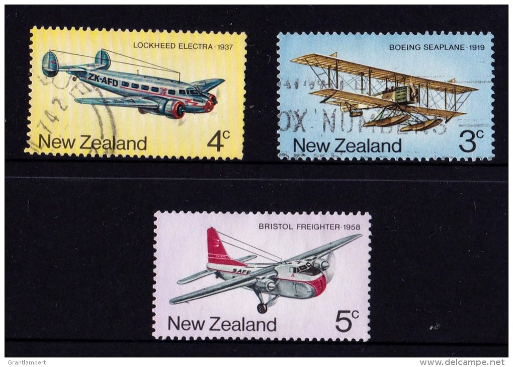 New Zealand 1974 Airmail Transport - Planes 3 Values Used - - Used Stamps