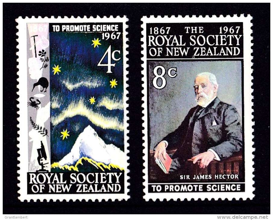 New Zealand 1967 Royal Society Centenary Set Of 2 Mint - Unused Stamps