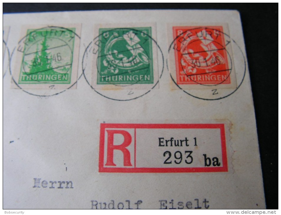 == Thüringen  Geschnittene Ideal Gestempel Auf Brief Erfurt 1949  Selten - Sonstige & Ohne Zuordnung