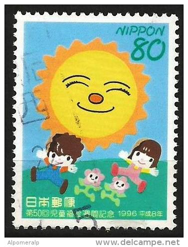 Japan 1996 Mi 2378 "Close Friendship With The Sun" Drawing By Takashi Yanase | Children | Children's Play - Used Stamps