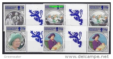 Falkland Islands Dependencies 1985  Life And Times Of The Queen Mother 4v Gutter   ** Mnh (23588) - Géorgie Du Sud