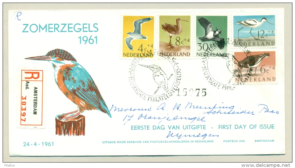 Nederland - 1961 - Vogelserie Op R-FDC Zonder Nummer - Brieven En Documenten