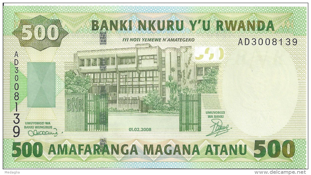 RWANDA - 500 Francs 2008 UNC - Rwanda