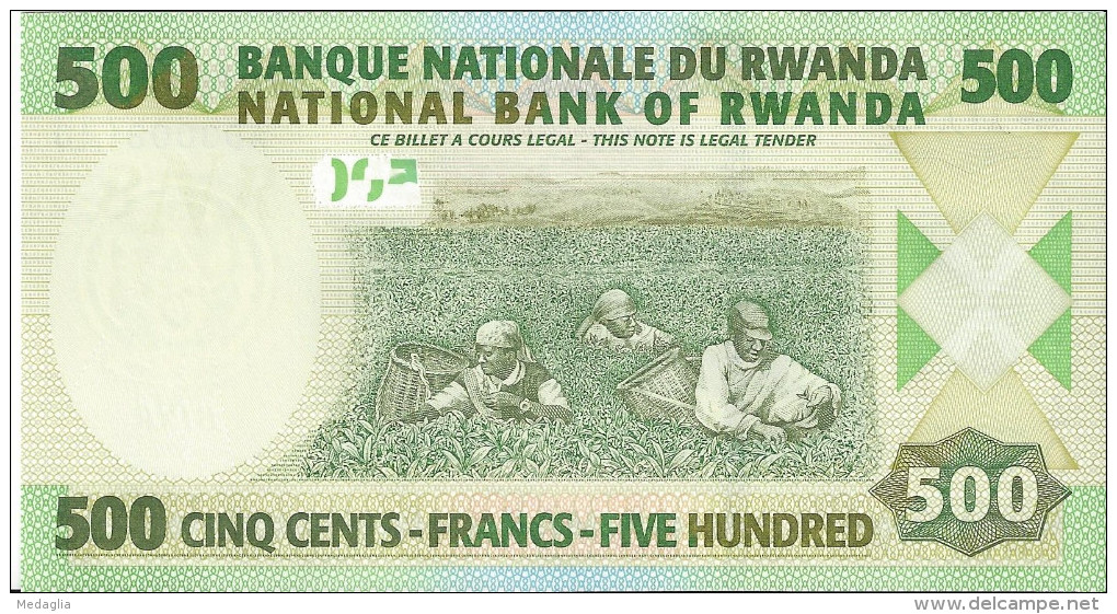 RWANDA - 500 Francs 2008 UNC - Rwanda