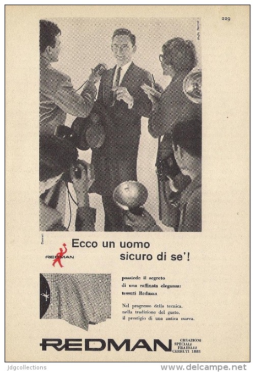 # ABITI REDMAN CERRUTI 1881 1950s Advert Pubblicità Publicitè Reklame Suits Vetements Vestidos Anzugen Clothing - 1940-1970 ...