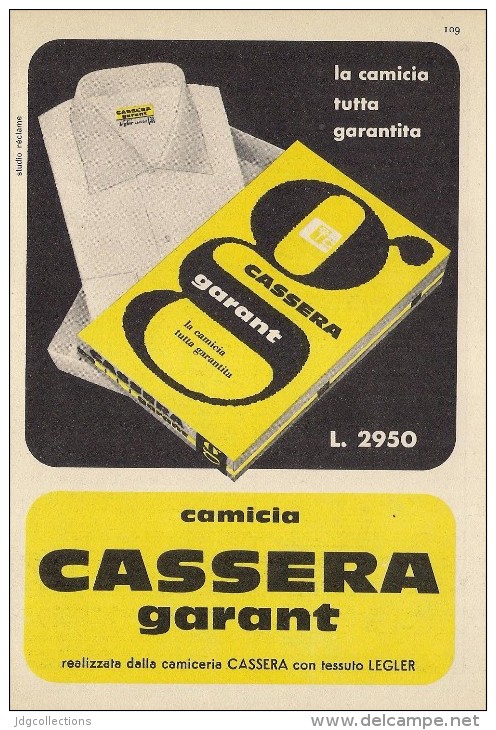 # CAMICIE CASSERA GARANT 1950s Advert Pubblicità Publicitè Reklame Shirts Chemises Camisetas Hemden - 1940-1970 ...