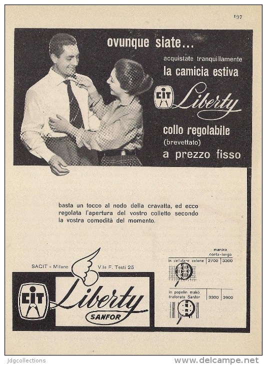 # CAMICIE CIT SpA SACIT MILANO 1950s Advert Pubblicità Publicitè Reklame Shirts Chemises Camisetas Hemden - 1940-1970 ...