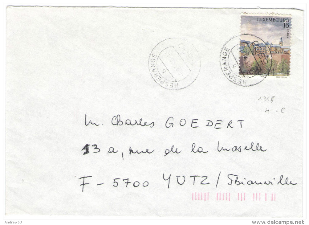 LUSSEMBURGO - LUXEMBOURG - 1998 - 16F - Viaggiata Da Hesperange Per Yutz, France - Briefe U. Dokumente
