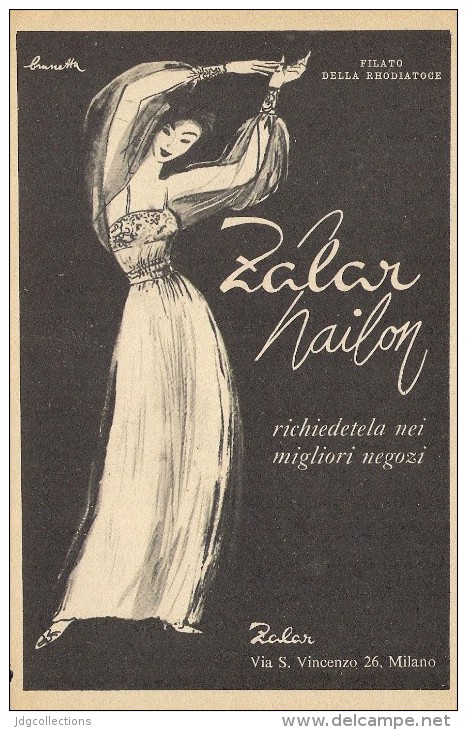 # ZALAR NAILON MILANO 1950s Advert Pubblicità Publicitè Reklame Underwear Maillots Bain Trajes Badeanzug - 1940-1970