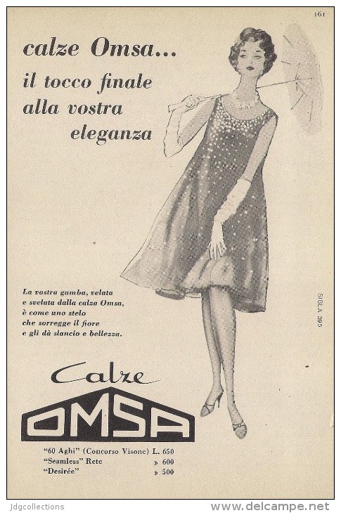 # CALZE OMSA 1950s Advert Pubblicità Publicitè Reklame Stockings Bas Medias Strumpfe - Panties