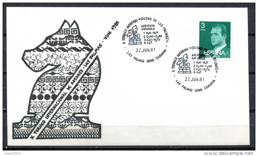 Spain 1981 Espa&ntilde;a / Special Postmark Chess Matasellos Ajedrez Poststempel Schach / Jk02  C - Echecs