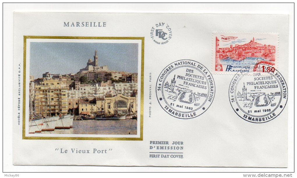 1983--enveloppe 1er Jour-FDC"Soie"--MARSEILLE-"Le Vieux Port"---cachet  MARSEILLE--13 - 1980-1989