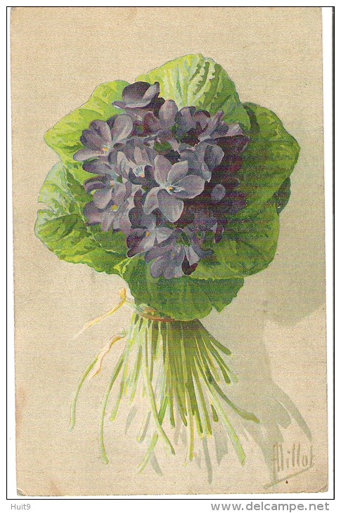 Bouquet De VIOLETTES Signé MILLOT.Marque L-E . 306. - Autres & Non Classés