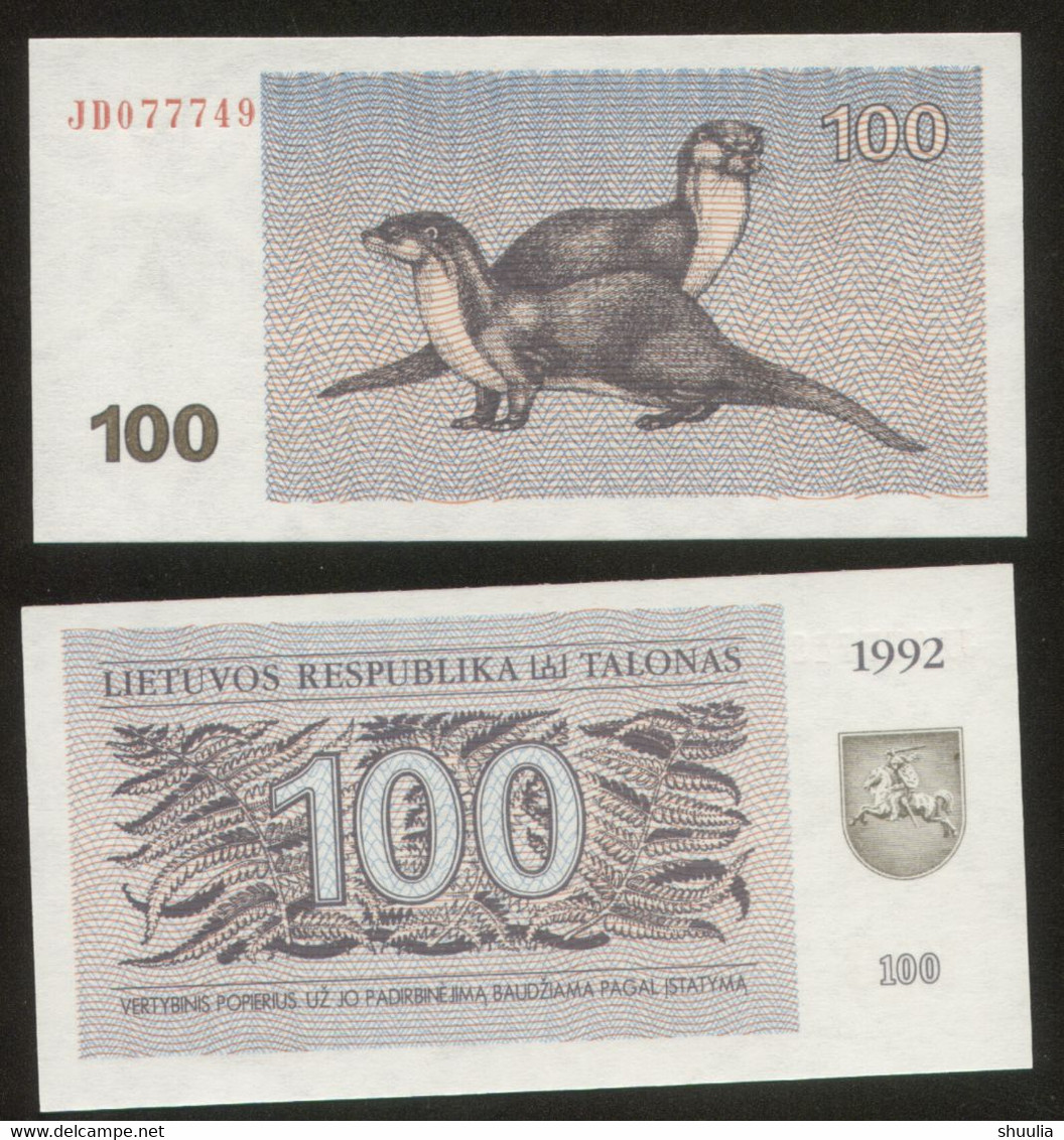 Lithuania 100 Talonas 1992 Pick 42 UNC Series JD - Lituanie