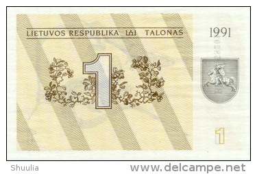 Lithuania 1 Talonas  1991  Pick 32a  UNC - Lituanie