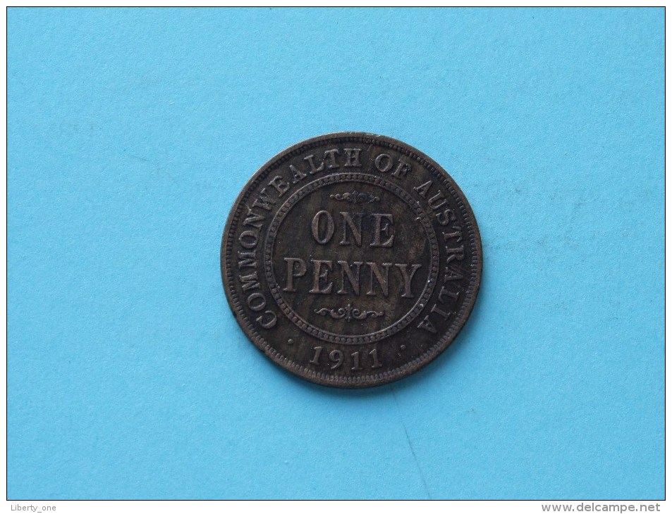1911 - One Penny / KM 23 ( Uncleaned - For Grade, Please See Photo ) ! - Penny