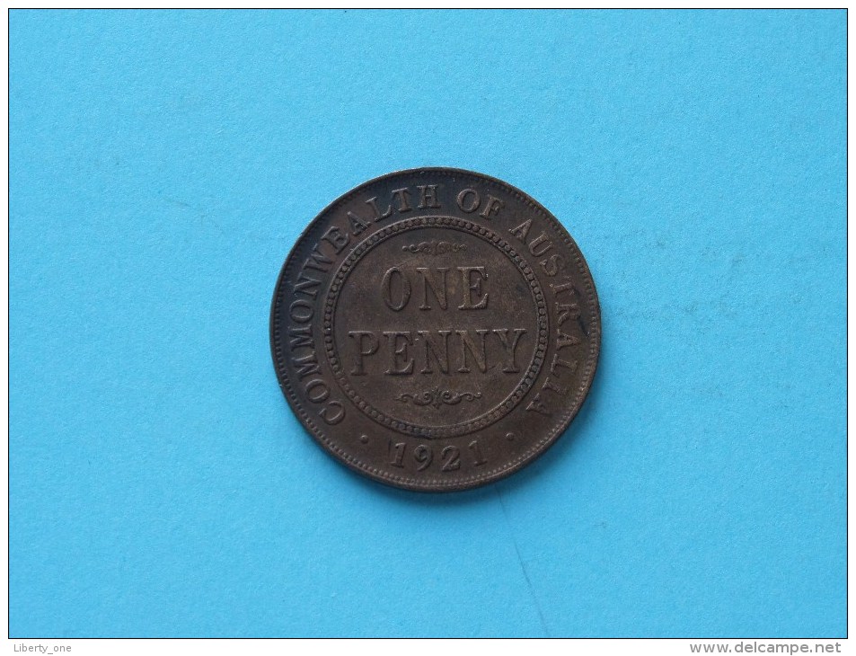 1921 - One Penny / KM 23 ( Uncleaned - For Grade, Please See Photo ) ! - Penny