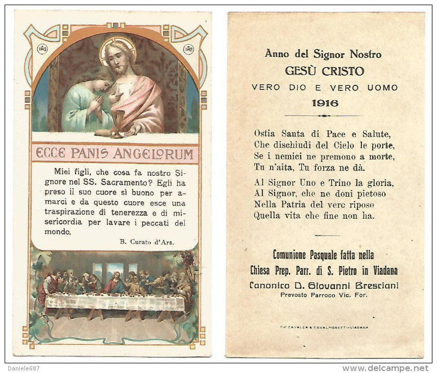 MANTOVA (0805) - VIADANA Santino Chiesa Parrocchiale Di S. Pietro, Comunione Pasquale 1916 - Mantova