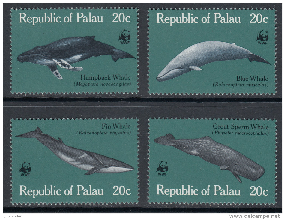 Palau 1983 Whales. Mi 20-23 MNH - Palau