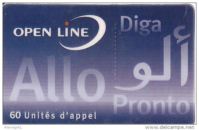 CARTE*-PREPAYEE-60U-OPEN LINE-ALLO PRONTO-30/09/1999-R° GLACEE-V° N° Lasers--GRATT EE-T BE - Autres & Non Classés