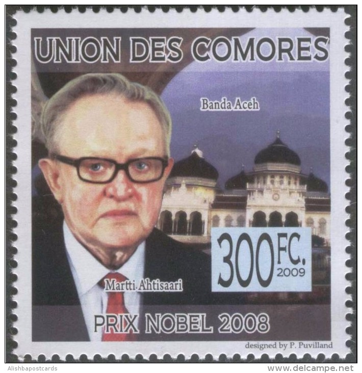 Martti Ahtisaari, United Nations Diplomat, Nobel Peace Prize, Grand Mosque Of Banda Aceh, Islam, MNH Comores / Comoros - Islam