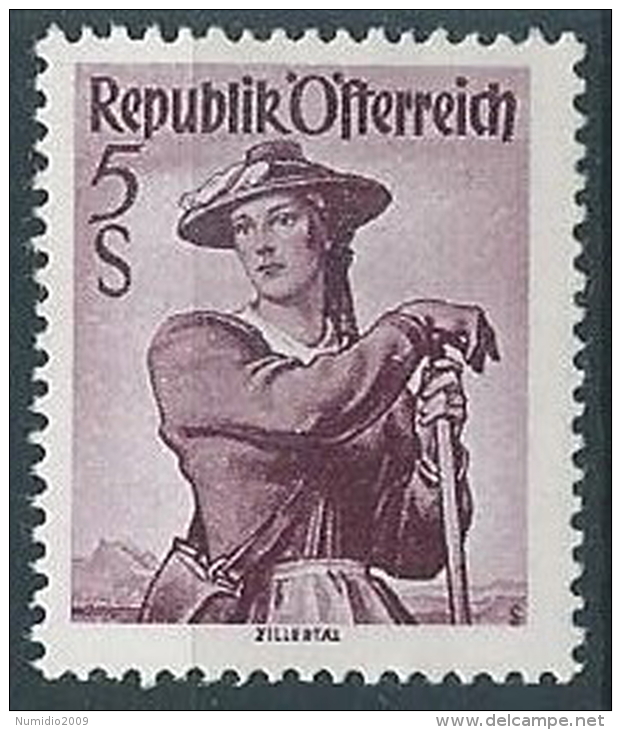 1948-50 AUSTRIA COSTUMI REGIONALI 5 S MNH ** - A050-2 - Nuovi