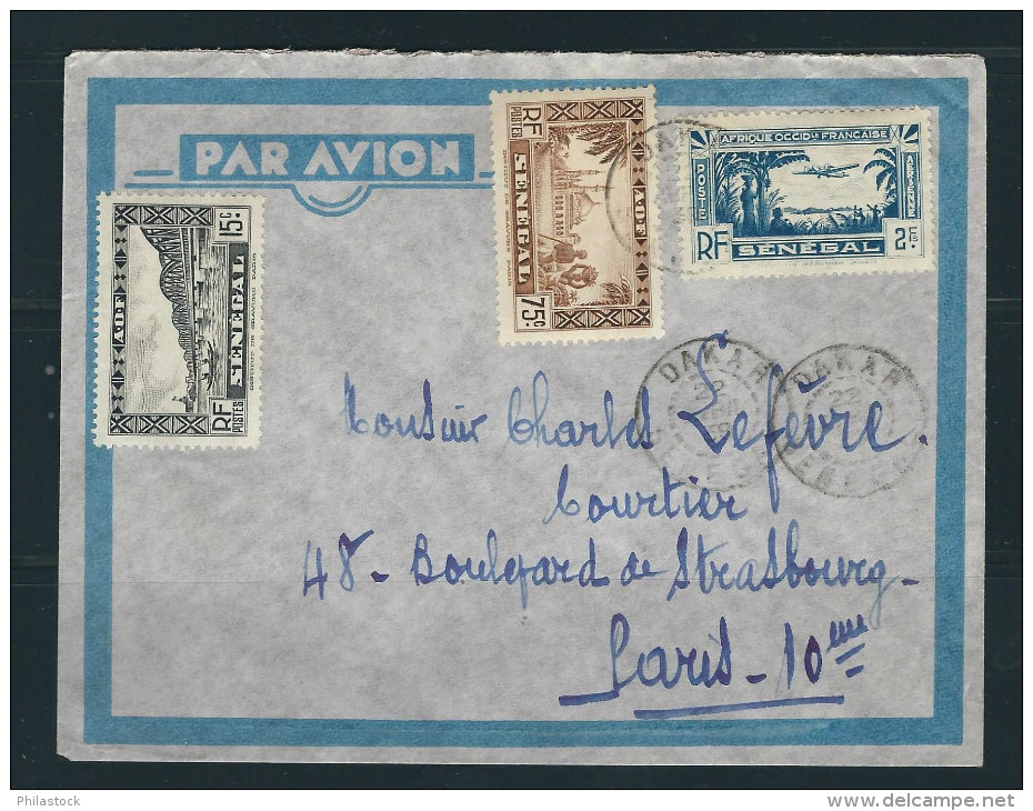 SENEGAL 1939 N° Usages Courants Obl. S/Lettre Entiére Pour La France - Briefe U. Dokumente
